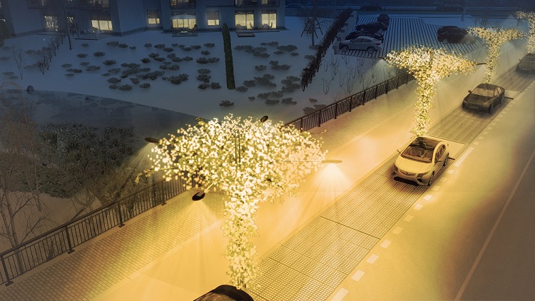 Popínavé uliční stromy AS-POUSTR s pouličním osvětlením