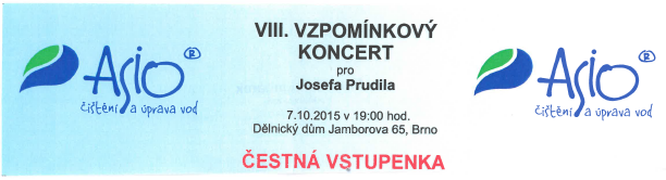 Vzpomínkový koncert pro Josefa Prudila - vstupenka