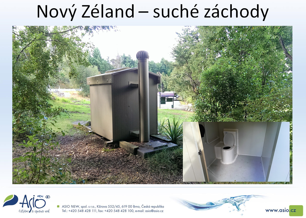 suché záchody Nový Zéland